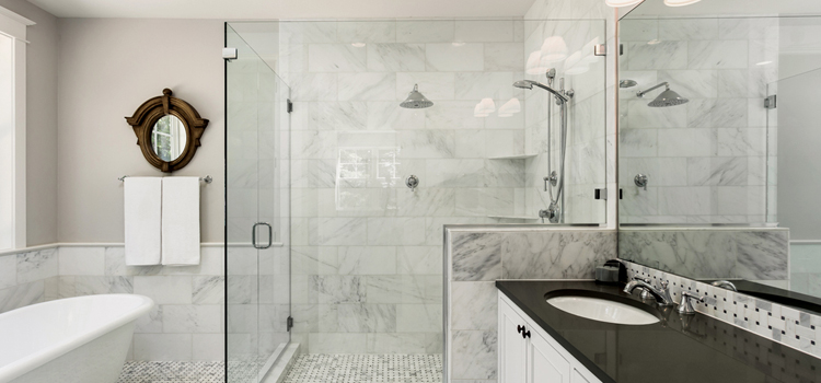 bathroom shower door installation in Corning
